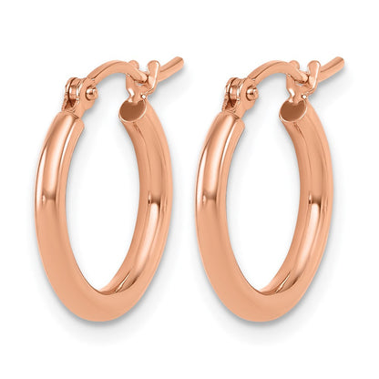10K Roségold Poliert Klappbar Creolen