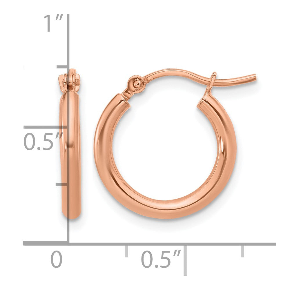 10K Roségold Poliert Klappbar Creolen