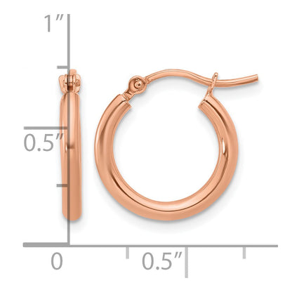 10K Roségold Poliert Klappbar Creolen