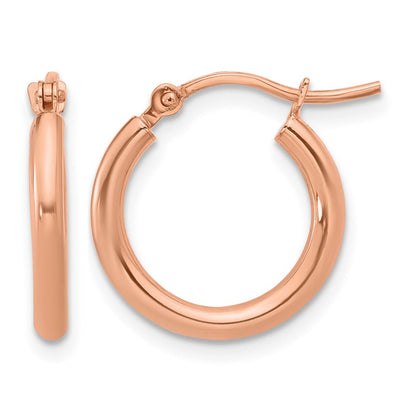 10K Roségold Poliert Klappbar Creolen