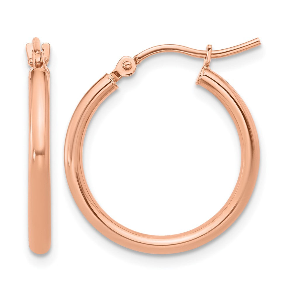 10K Roségold Poliert Klappbar Creolen