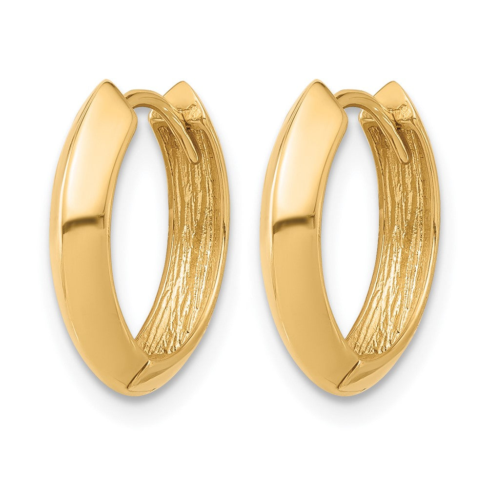 10K Gelbgold Poliert Klappbar Huggie Ohrringe