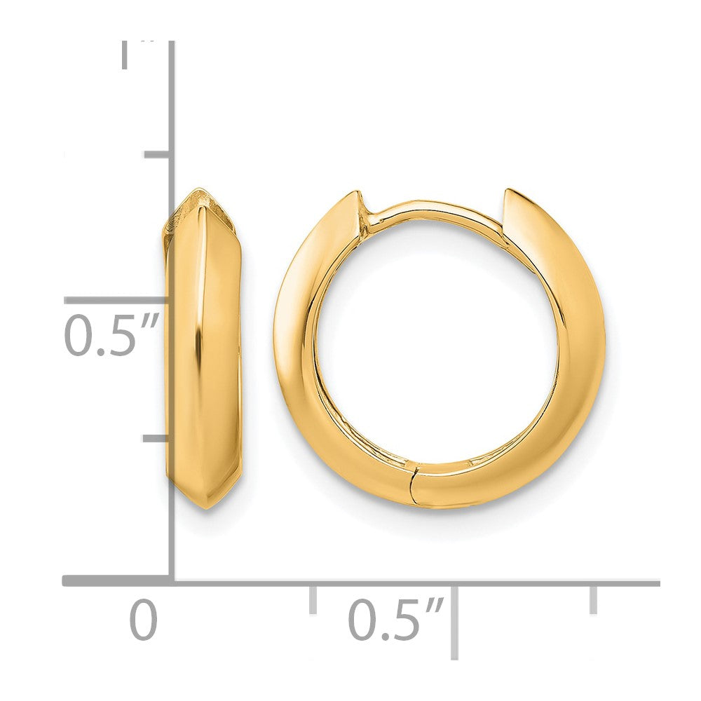 10K Gelbgold Poliert Klappbar Huggie Ohrringe