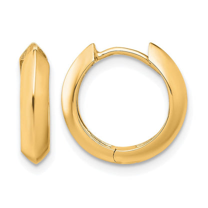 10K Gelbgold Poliert Klappbar Huggie Ohrringe