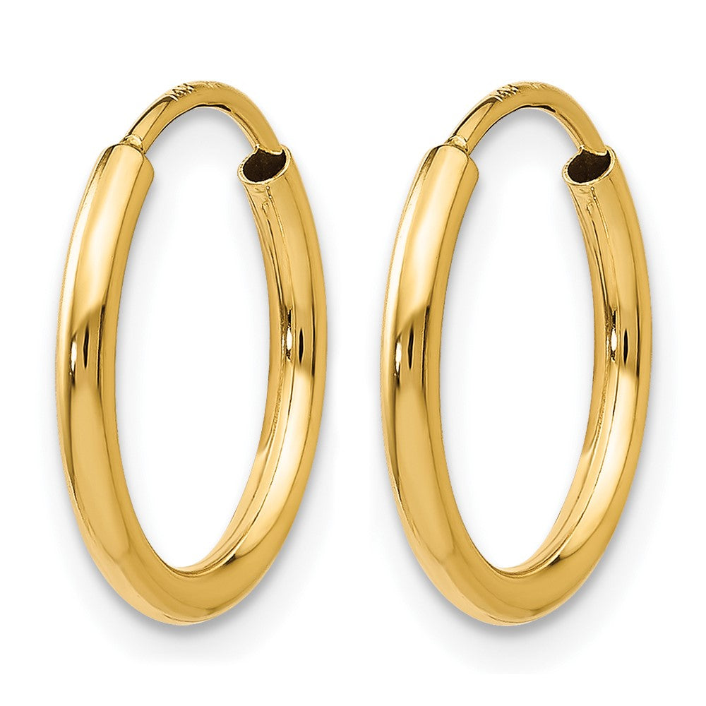 10K Gelbgold 1.2mm Poliert Rund Endlos Creolen