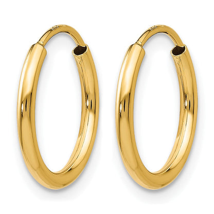 10K Gelbgold 1.2mm Poliert Rund Endlos Creolen