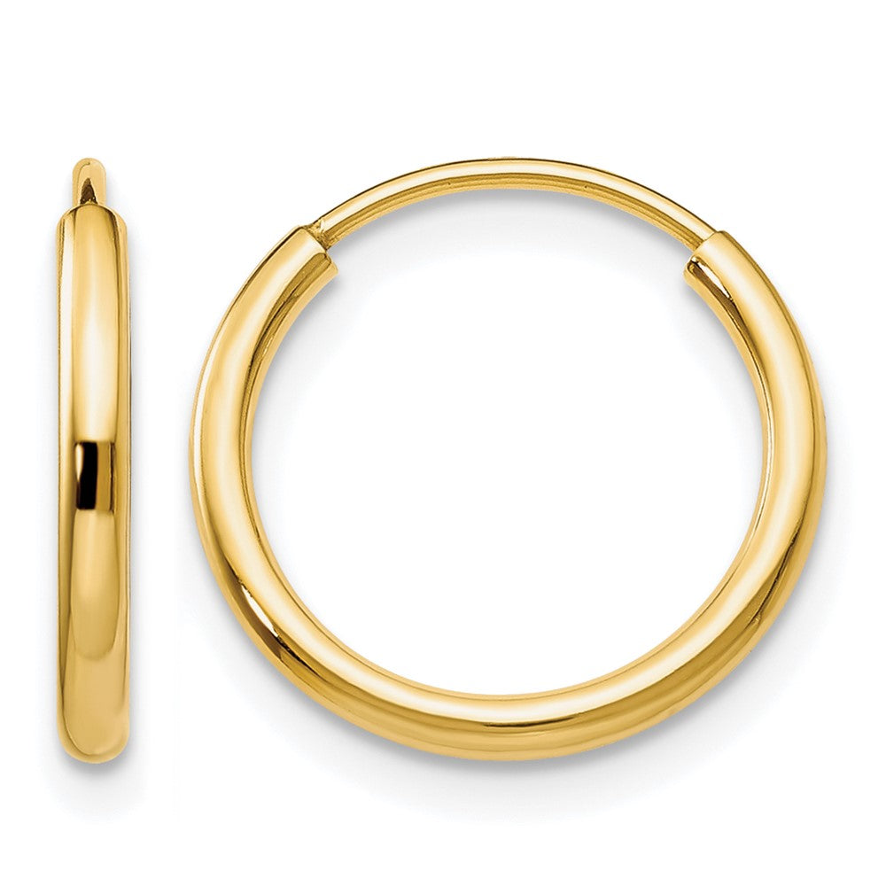 10K Gelbgold 1.2mm Poliert Rund Endlos Creolen