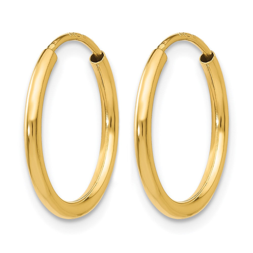10K Gelbgold 1.2mm Poliert Rund Endlos Creolen
