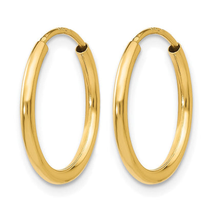 10K Gelbgold 1.2mm Poliert Rund Endlos Creolen
