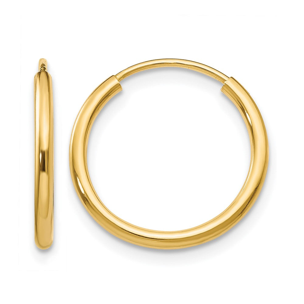 10K Gelbgold 1.2mm Poliert Rund Endlos Creolen
