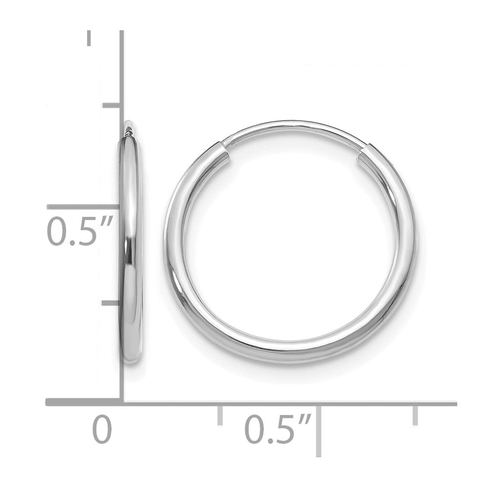 10K Weißgold 1.2mm Poliert Endlos Creolen