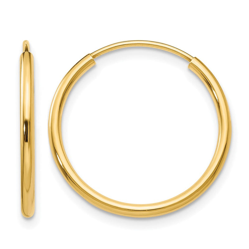 10K Gelbgold 1.2mm Poliert Rund Endlos Creolen