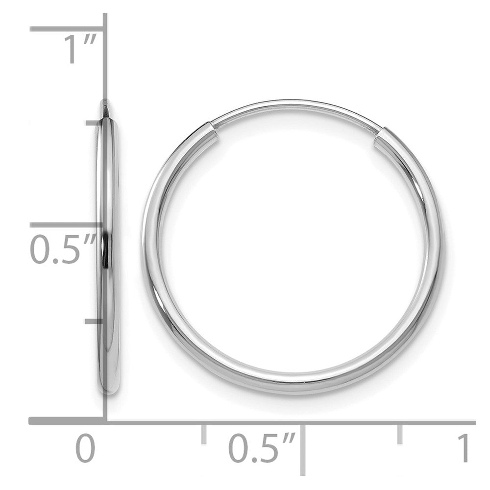 10K Weißgold 1.2mm Poliert Endlos Creolen