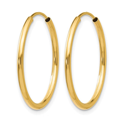 10K Gelbgold 1.2mm Poliert Rund Endlos Creolen