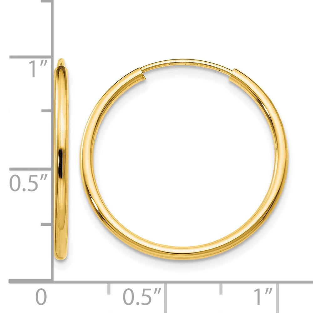 10K Gelbgold 1.2mm Poliert Rund Endlos Creolen