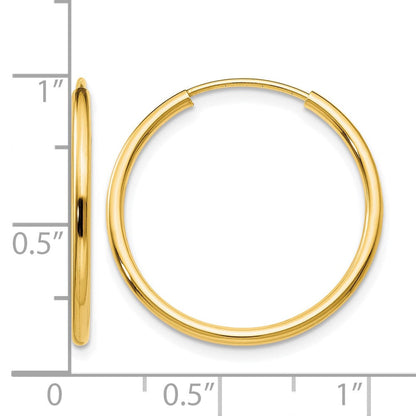 10K Gelbgold 1.2mm Poliert Rund Endlos Creolen
