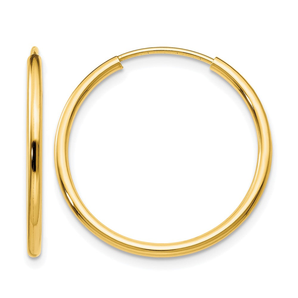 10K Gelbgold 1.2mm Poliert Rund Endlos Creolen