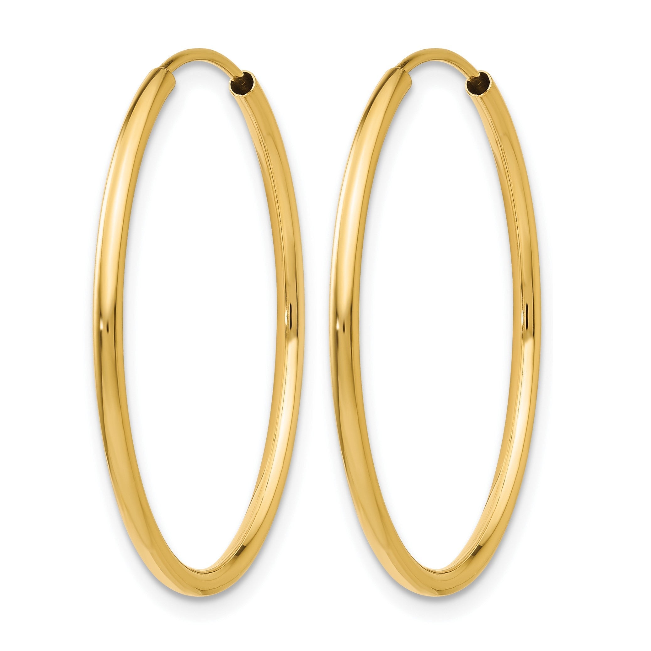 10K Gelbgold 1.2mm Poliert Rund Endlos Creolen