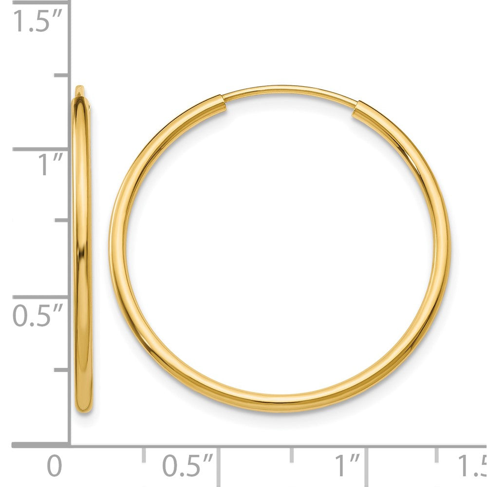 10K Gelbgold 1.2mm Poliert Rund Endlos Creolen