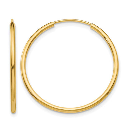 10K Gelbgold 1.2mm Poliert Rund Endlos Creolen