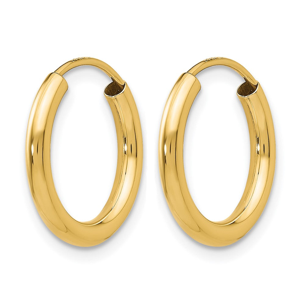 10K Gelbgold Poliert Rund Endlos 2mm Creolen