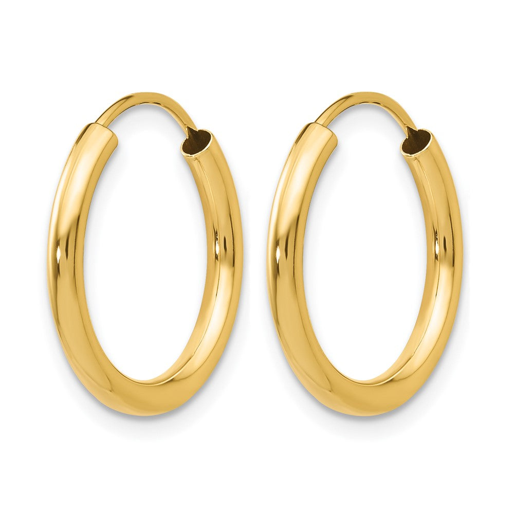 10K Gelbgold Poliert Rund Endlos 2mm Creolen