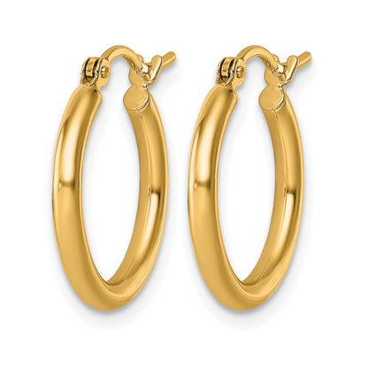 10K Gelbgold Poliert 2x17.5mm Leicht Röhre Creolen