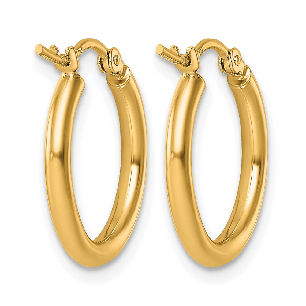10K Gelbgold Poliert 2x17.5mm Leicht Röhre Creolen