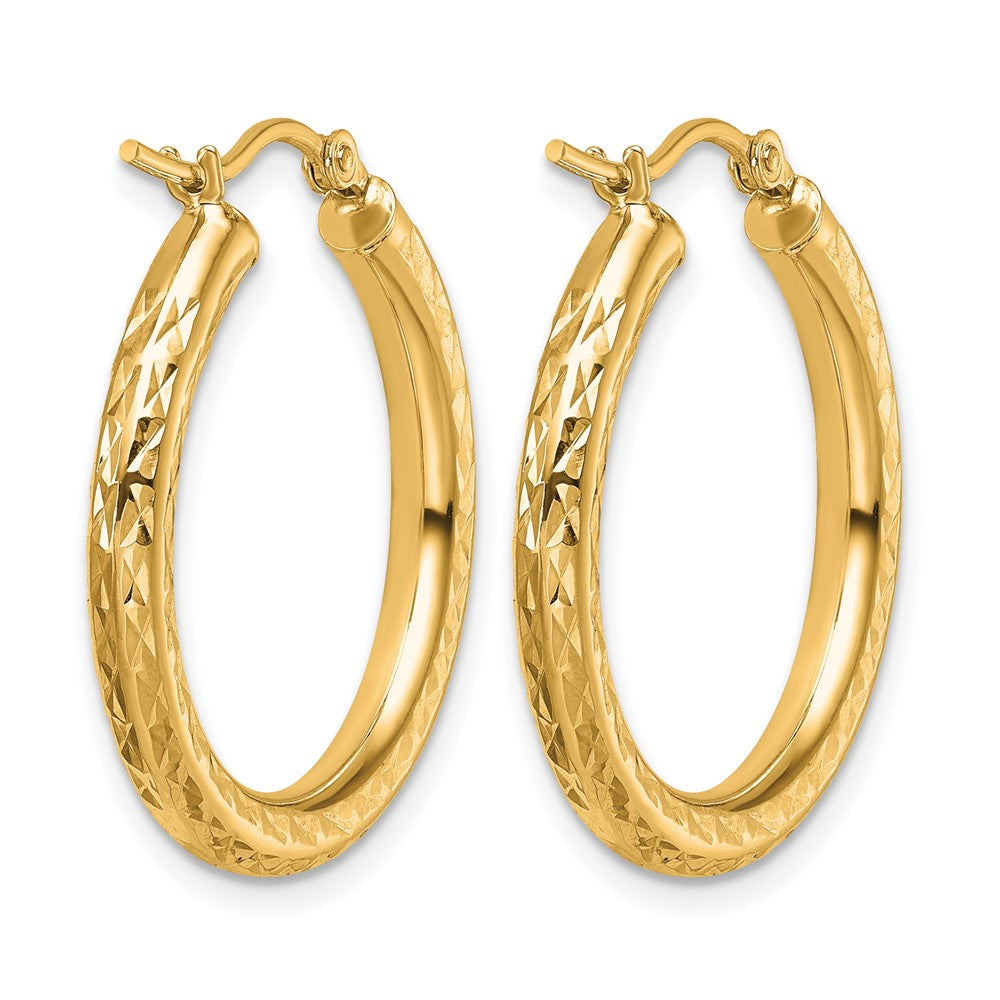 10K Gelbgold Diamantiert 3mm Rund Creolen