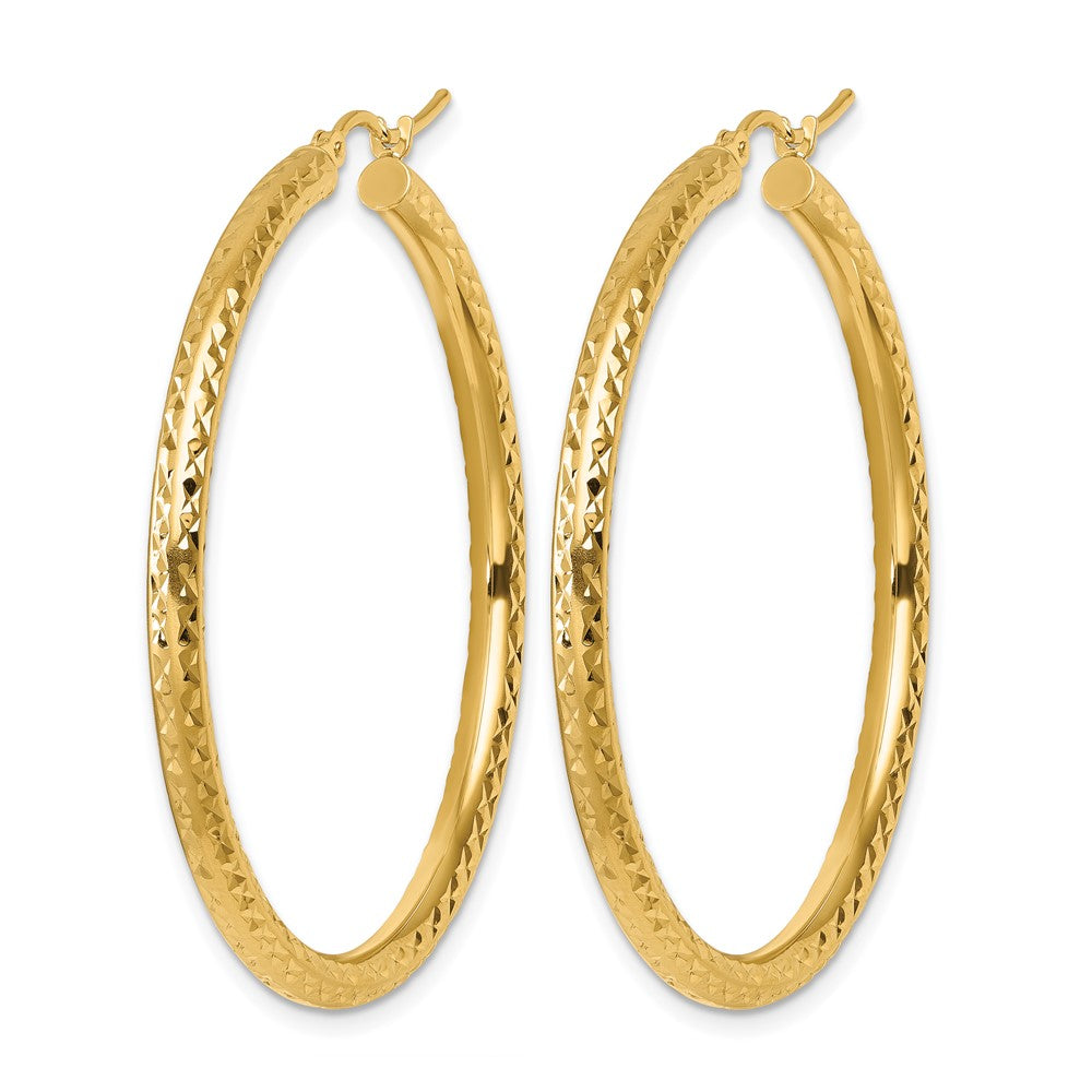 10K Gelbgold Diamantiert 3mm Rund Creolen