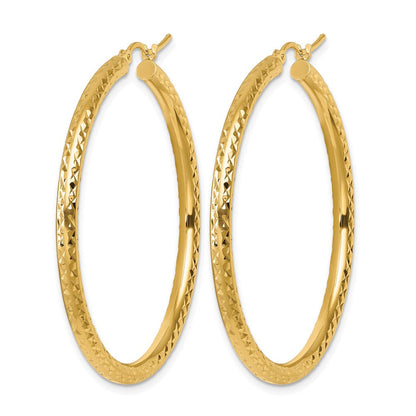 10K Gelbgold Diamantiert 3mm Rund Creolen