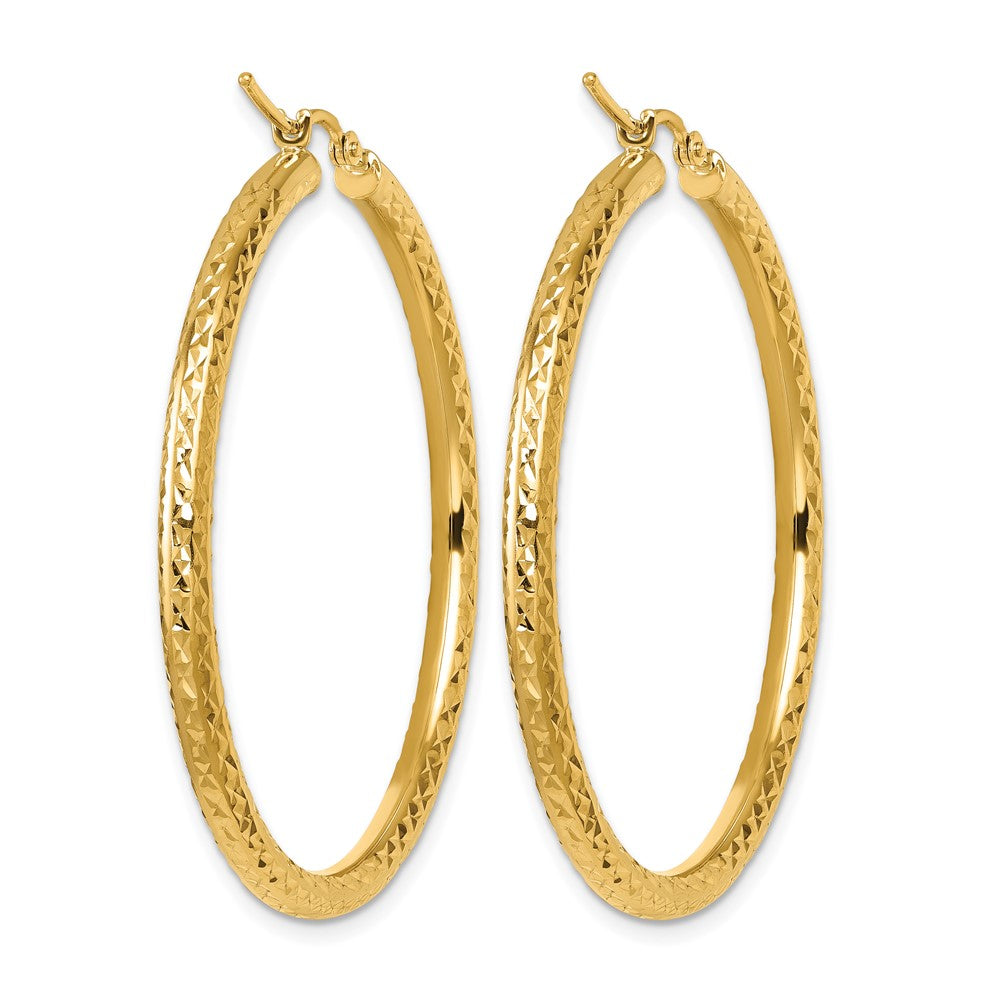 10K Gelbgold Diamantiert 3mm Rund Creolen