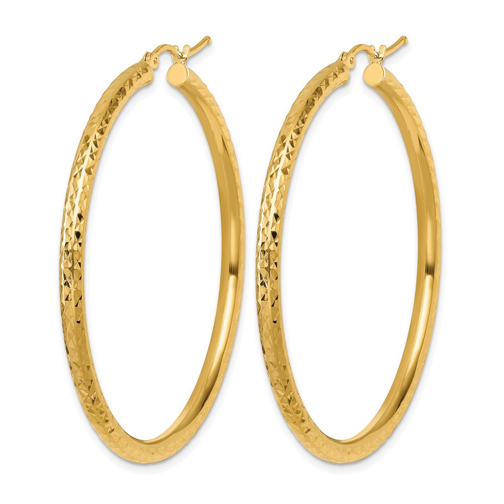 10K Gelbgold Diamantiert 3mm Rund Creolen