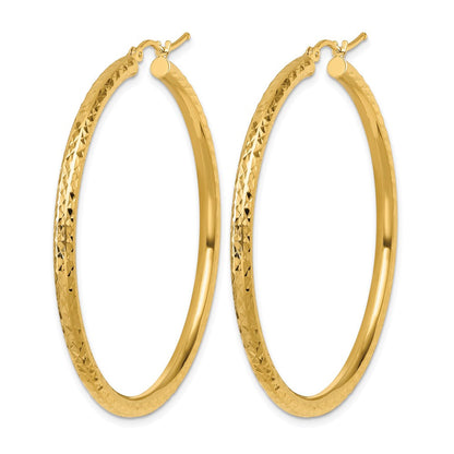 10K Gelbgold Diamantiert 3mm Rund Creolen