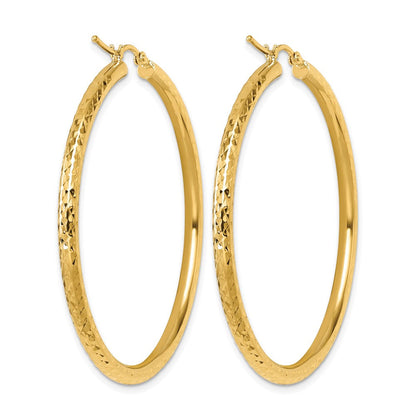 10K Gelbgold Diamantiert 3mm Rund Creolen