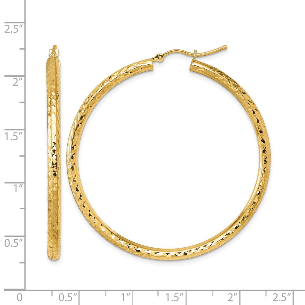 10K Gelbgold Diamantiert 3mm Rund Creolen