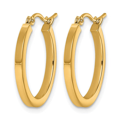 10K Gelbgold 2mm Quadratisch Röhre Creolen
