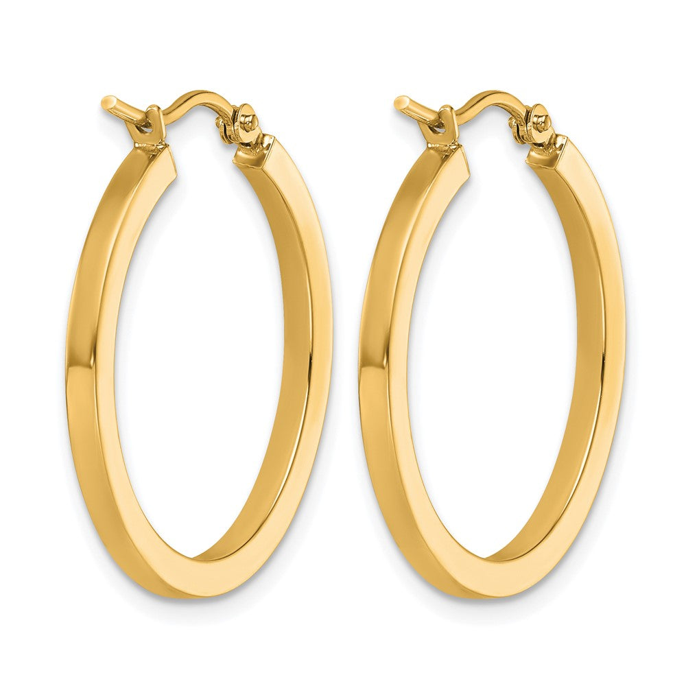 10K Gelbgold 2mm Quadratisch Röhre Creolen