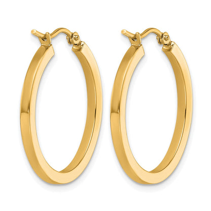 10K Gelbgold 2mm Quadratisch Röhre Creolen