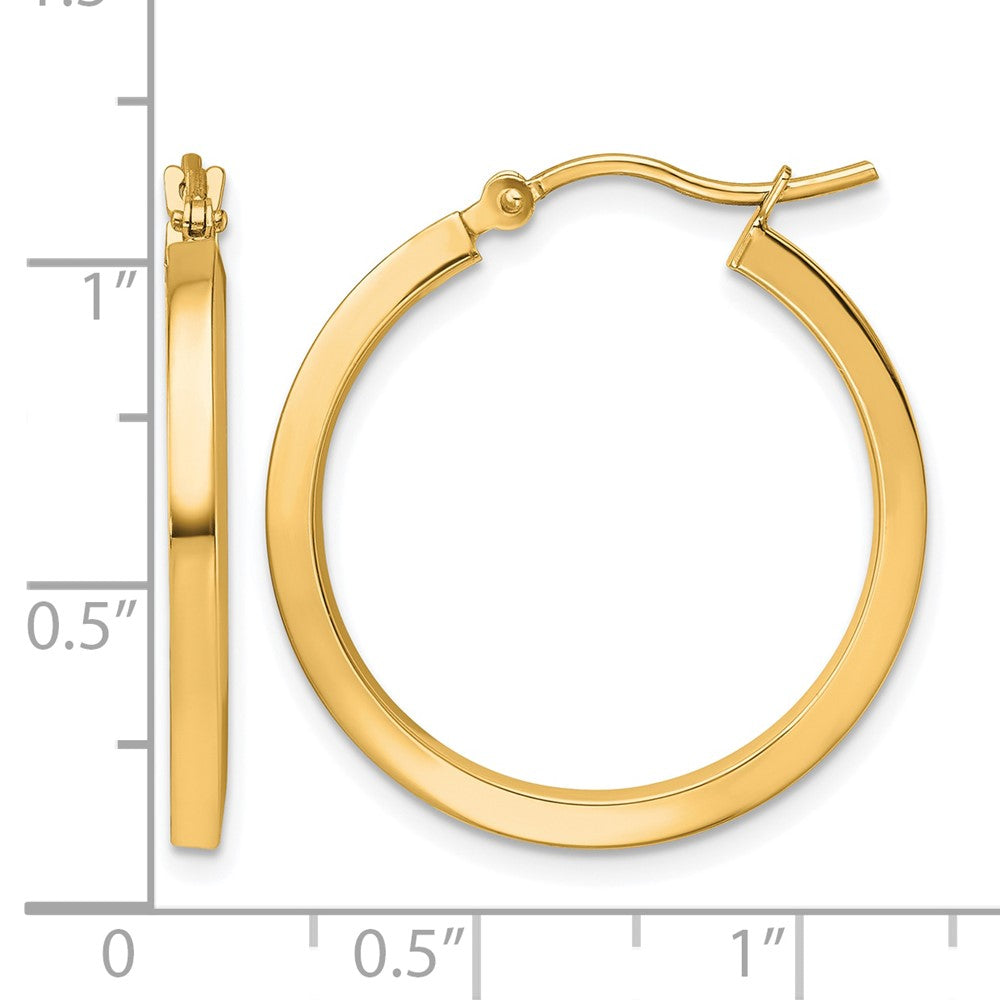 10K Gelbgold 2mm Quadratisch Röhre Creolen