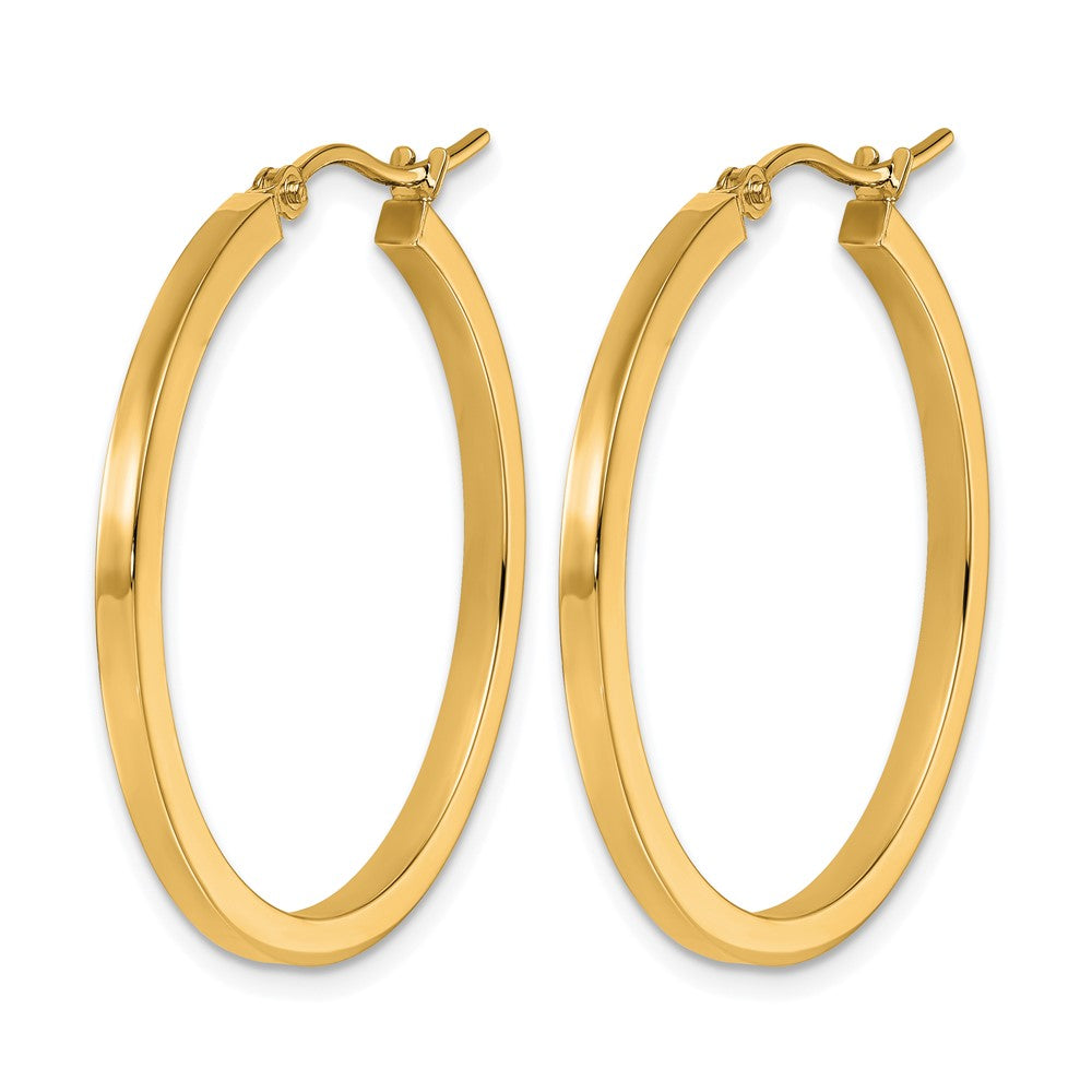 10K Gelbgold 2mm Quadratisch Röhre Creolen