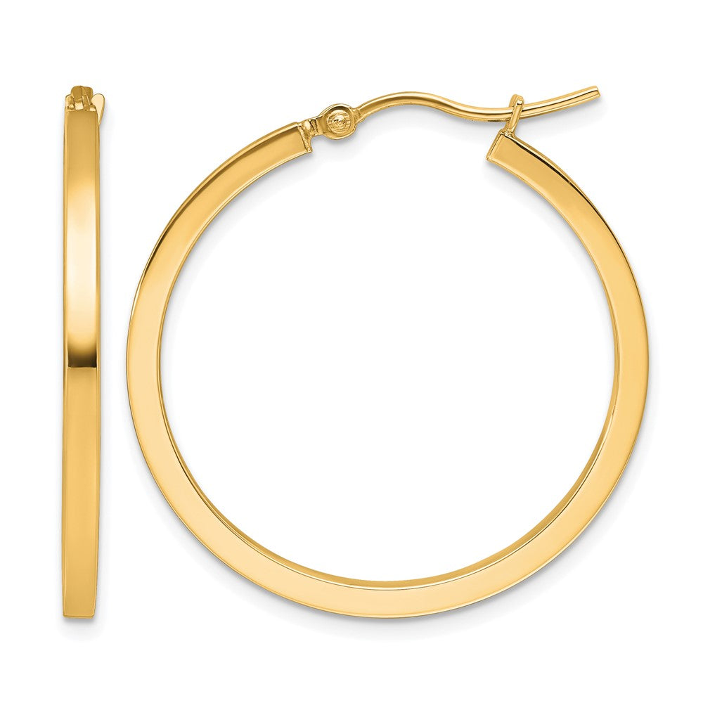 10K Gelbgold 2mm Quadratisch Röhre Creolen