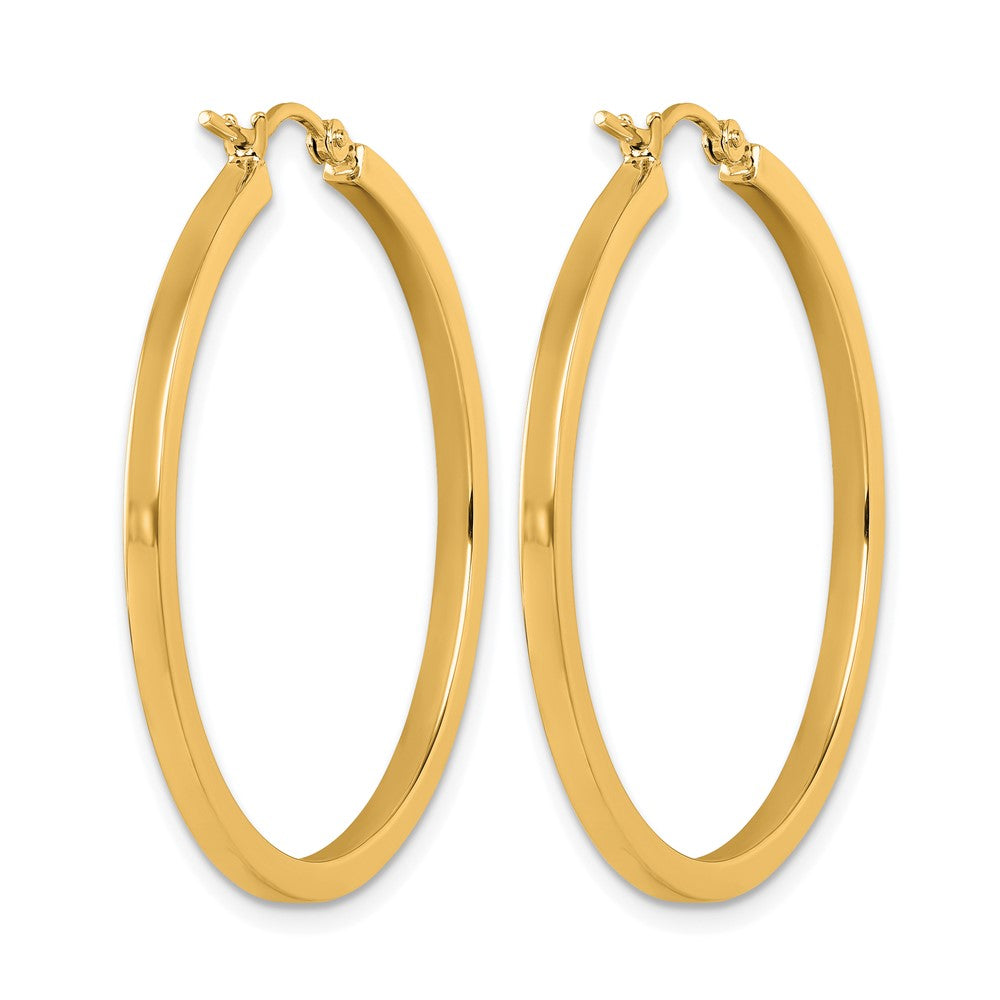 10K Gelbgold 2mm Quadratisch Röhre Creolen