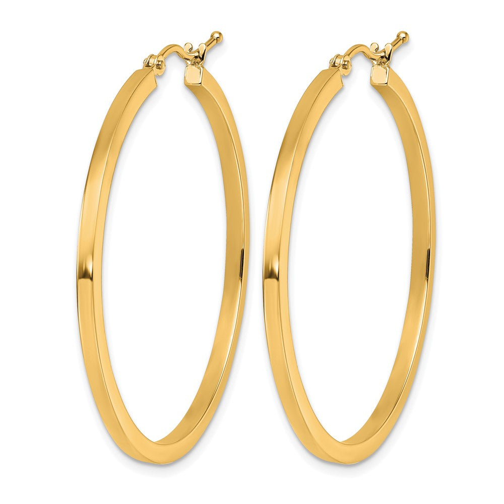 10K Gelbgold 2mm Quadratisch Röhre Creolen