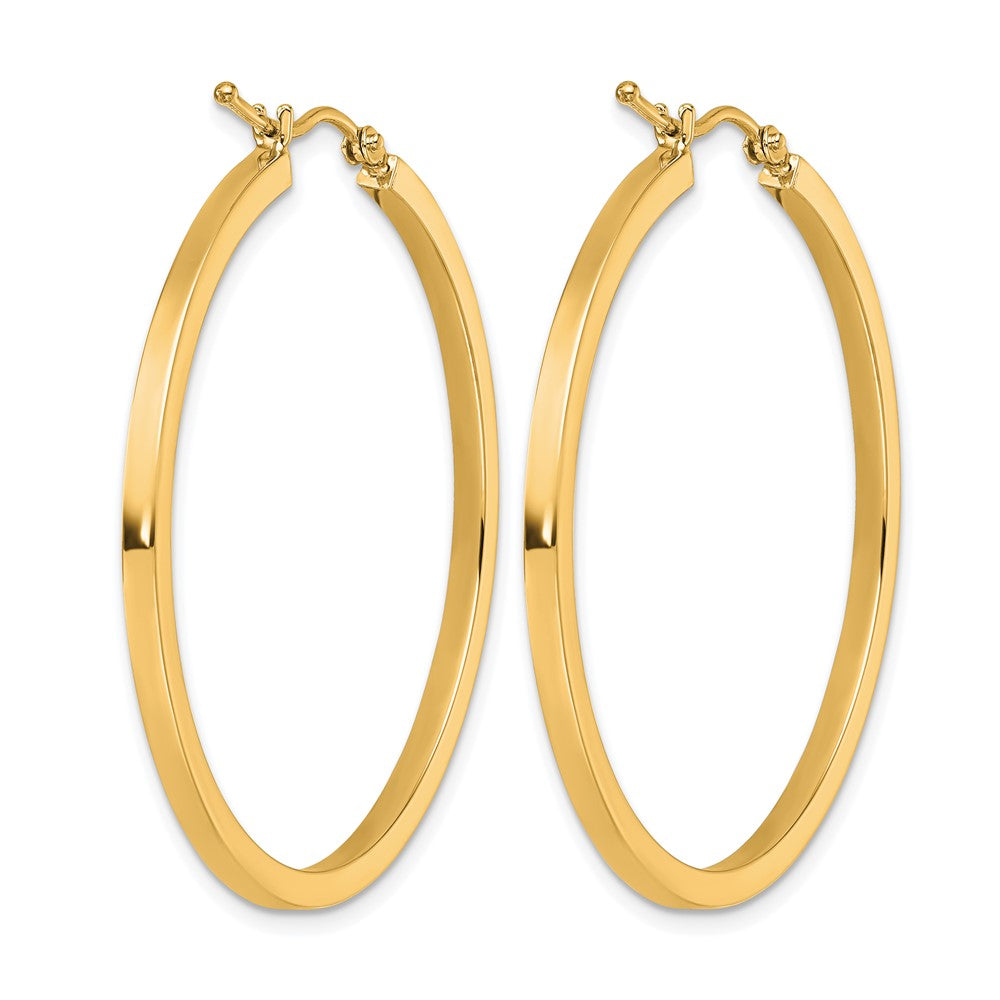 10K Gelbgold 2mm Quadratisch Röhre Creolen