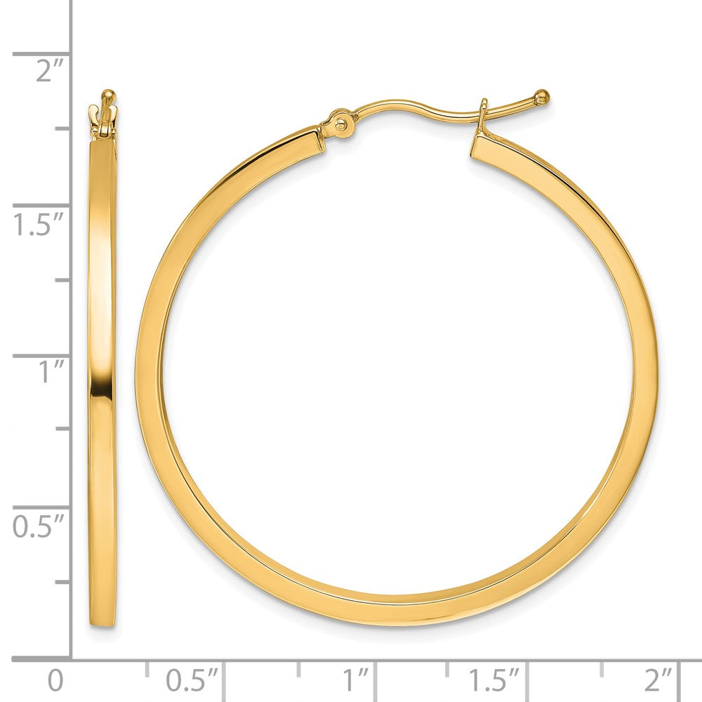 10K Gelbgold 2mm Quadratisch Röhre Creolen