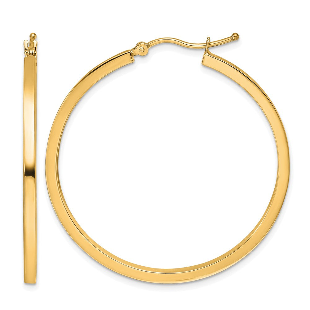 10K Gelbgold 2mm Quadratisch Röhre Creolen