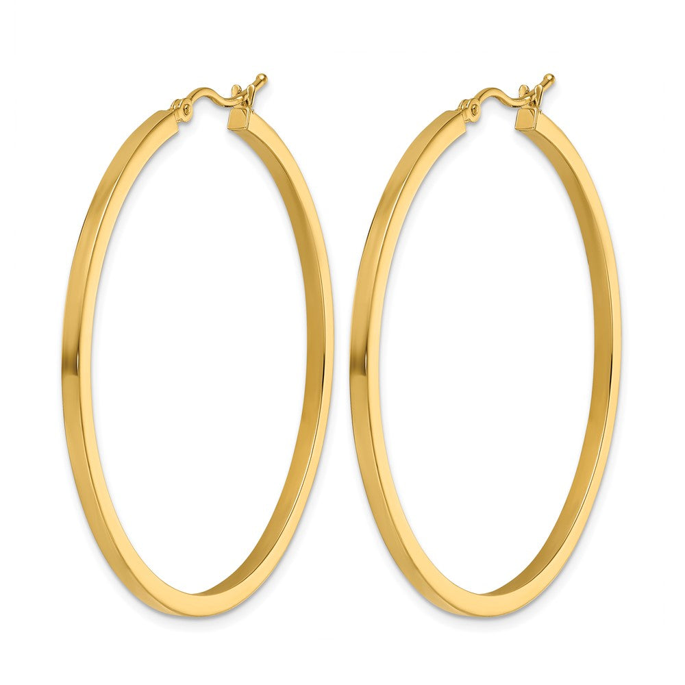 10K Gelbgold 2mm Quadratisch Röhre Creolen