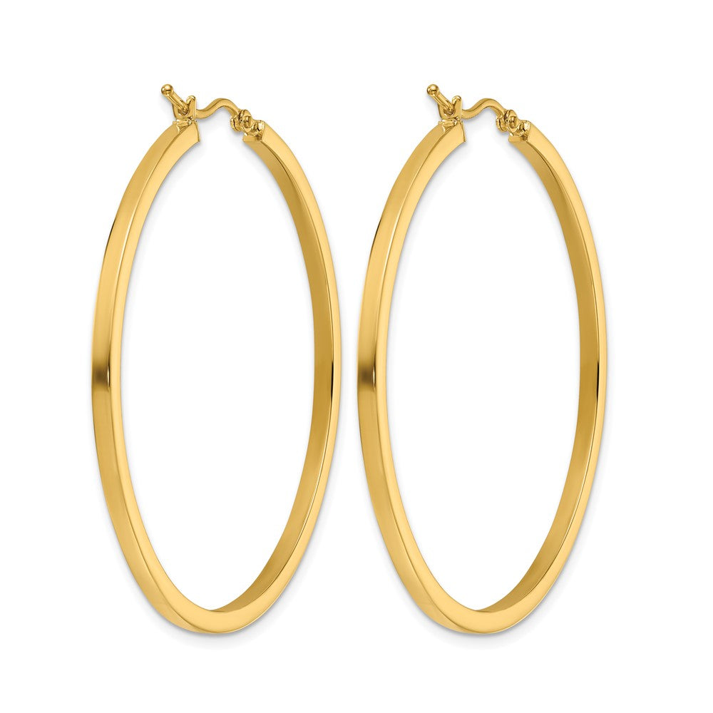10K Gelbgold 2mm Quadratisch Röhre Creolen