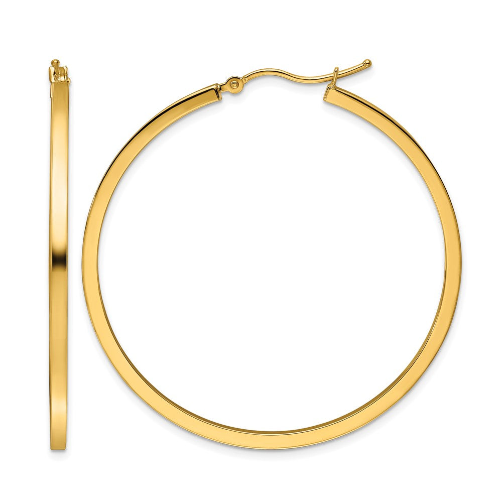 10K Gelbgold 2mm Quadratisch Röhre Creolen